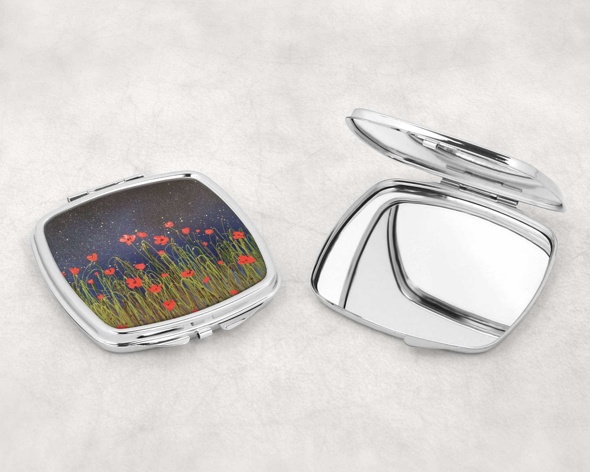 Poppies (night) Compact Mirror